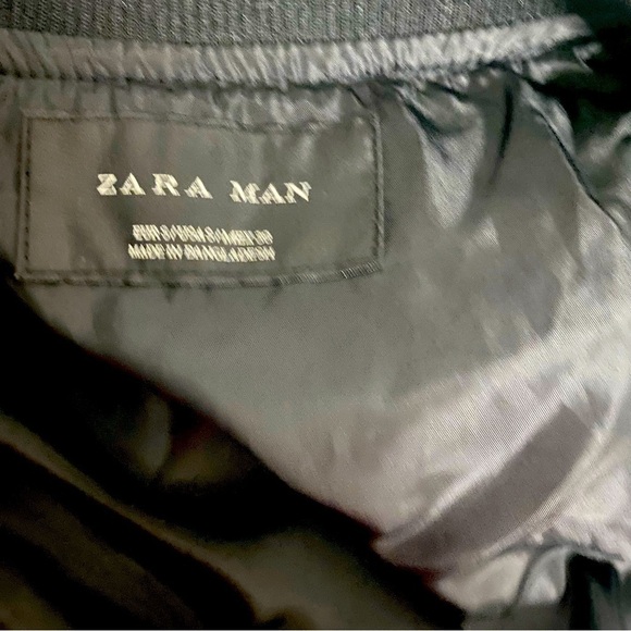 Zara Black Diamond Quilted Bomber Jacket with Pockets Full Zip Unique Y2K EUC - Picture 9 of 13